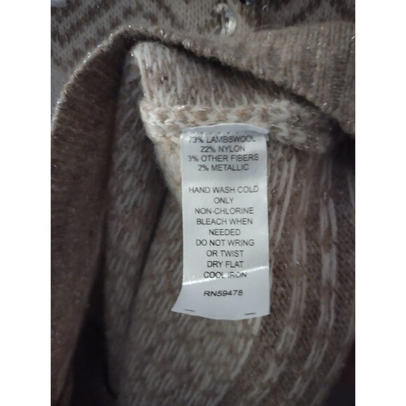 Telluride Clothing Co. Fair Isle Beaded Lambs Wool Cardigan Women's Size Small - Picture 6 of 9